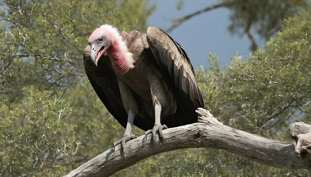 A Vulture With Its Talons Gripping A Branch Perch  2