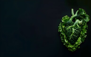 human heart collected and made from healthy green and red vegetables, healthy eating concept, heart attack, prevention of cardiac diseases - obrazy, fototapety, plakaty