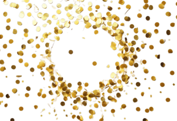 background. Festive confetti. white Golden made frame confetti shiny holiday new year party carnival festival birthday february 14 circle gold background joy fun line sparkling br