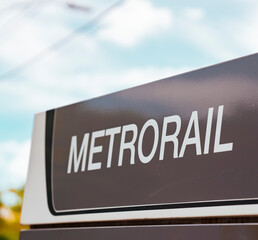sign in the sky metro rail  miami 