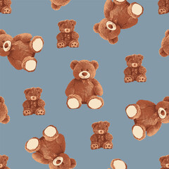 Fototapeta premium SEAMLESS TEDDY BEAR PATTERN 149