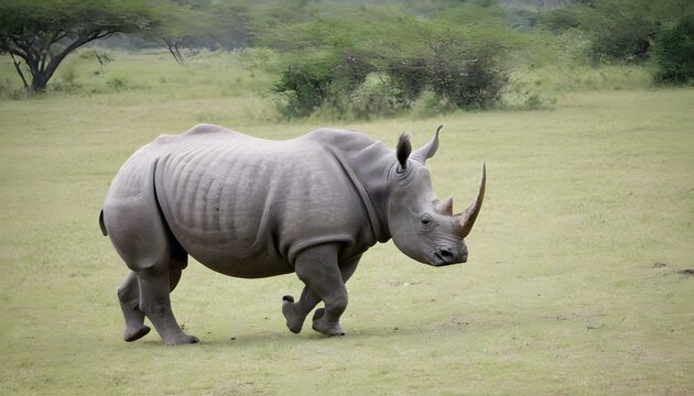 A Rhinoceros In A Safari Trek  3