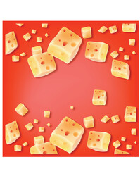 set of cheese cubes
