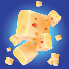set of cheese cubes