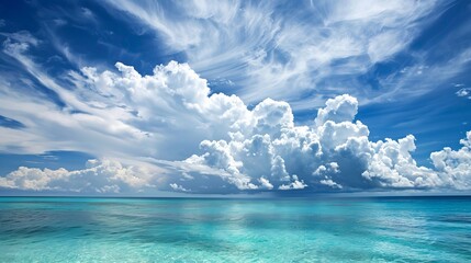 The Bahamas offer a stunning landscape of sea and cloudy sky in Nassau