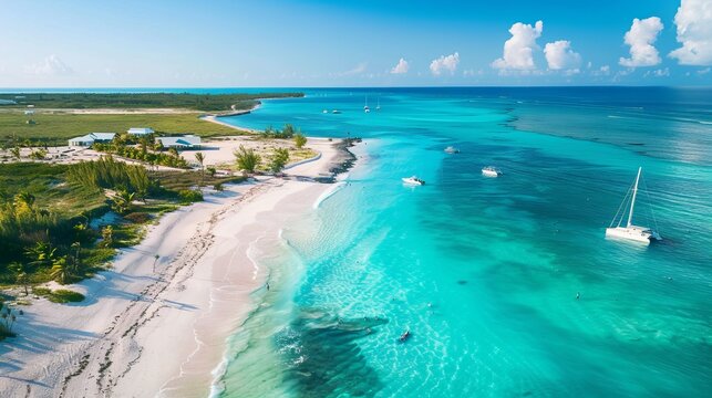 Royal Beach Harbor on Cat Island frames the Atlantic ocean in the Bahamas