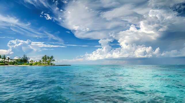 The Bahamas offer a stunning landscape of sea and cloudy sky in Nassau