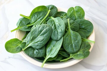 Fototapeta premium Highlight the freshness and vibrancy of spinach leaves in a visually appealing composition