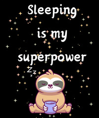 Sleeping is my superpower t-shirt design, sleeping t-shirt design,