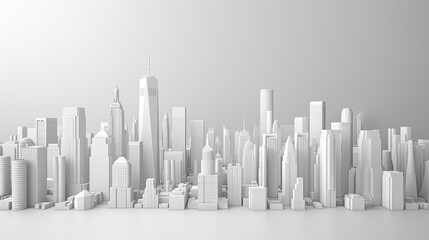 Silver skyline model