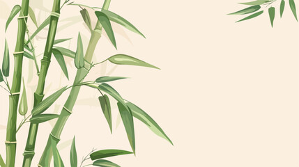 Bamboo and Bamboo Shoot Template illustration flat