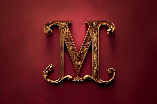 "M" ON Maroon BACKGROUND 4K HD ULTRA