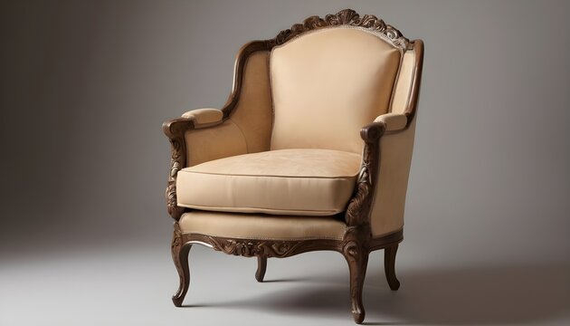 A Traditional Bergere Chair With A Carved Frame