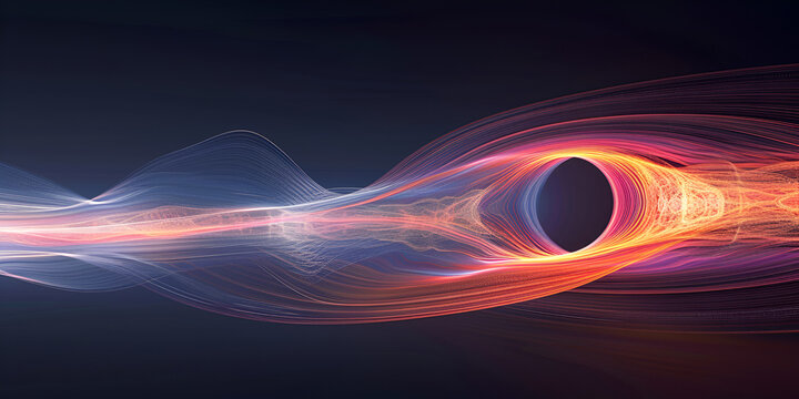 Black hole and a disk of glowing plasma. supermassive singularity in outer space, Supermassive black hole with torn-apart star, black hole explosion in outer space Eye of the storm in the cosmos  - Powered by Adobe