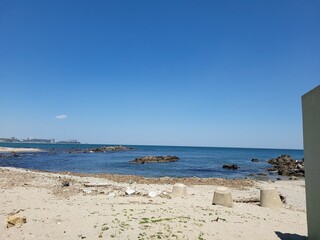 한국 강원도의 해변 풍경