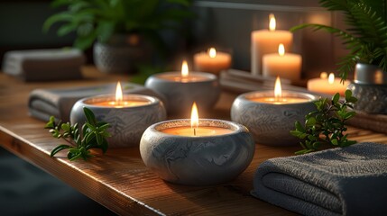 Marble Relax Candles - obrazy, fototapety, plakaty