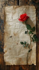 old paper with rose