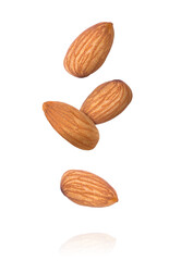 almonds isolated on white background