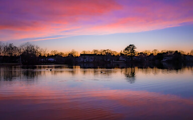 Fototapeta premium Fulton Pond Park - Mansfield - MA