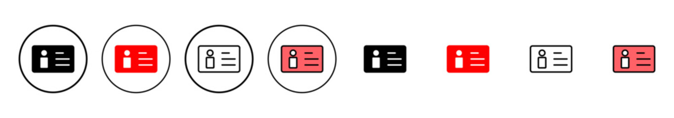 License icon vector illustration. ID card icon. driver license, staff identification card