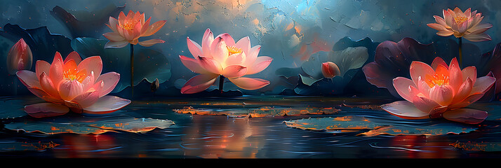 water lily flower,
Sacred and Timeless Beauty of Lotus Flowers - obrazy, fototapety, plakaty