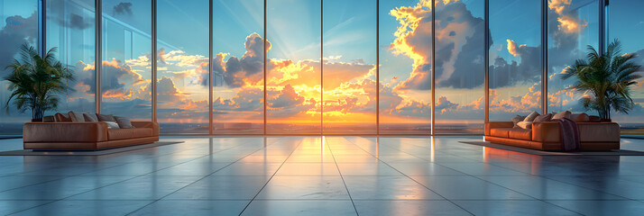 Futuristic Airport Lounge with Blue Sky View Mod ,
A window with a view of a city