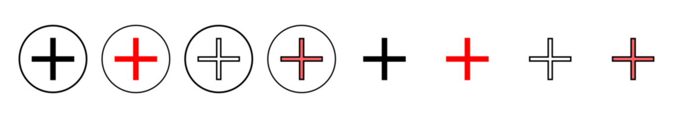 Plus Icon vector illustration. Add plus sign and symbol