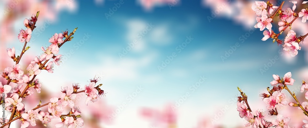 Canvas Prints Fresh aroma sakura flowers pink color