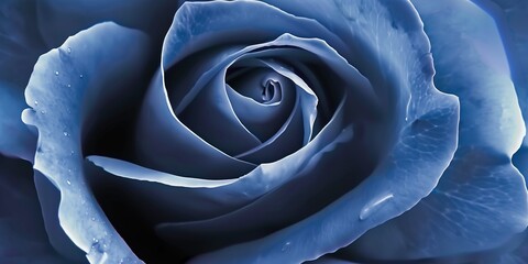 Blue rose close up, retro emotional amplifier gray blue rose flower petals center backgrounds, romance, sorrow, vintage style, blue. - obrazy, fototapety, plakaty