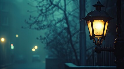 Fototapeta na wymiar Soft street lamp glow