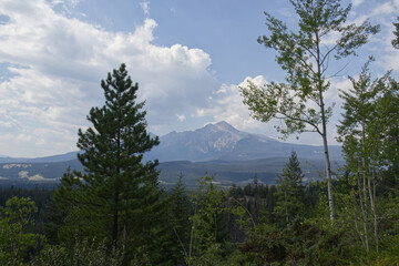 View of mountains from Maligne Overlook