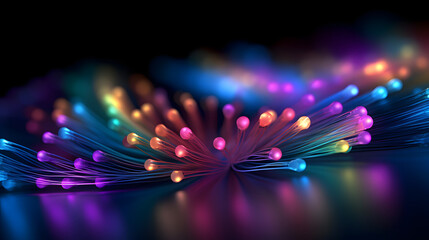 Digital color optical fiber luminescent cable abstract graphic poster web page PPT background