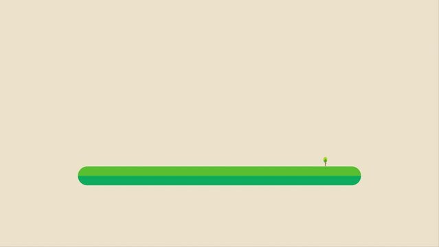 Forest in flat style graphic motion. 4k video animated