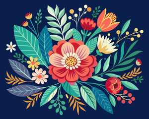 Background with flowers vector, nature, pattern, illustration