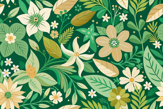 Seamless pattern with flowers floral patterns with flowers and leaves
