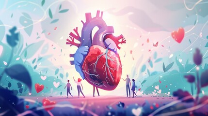 Manage heart disease abstract concept illustration
 - obrazy, fototapety, plakaty