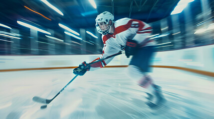 hockey player on the ice , generative ai