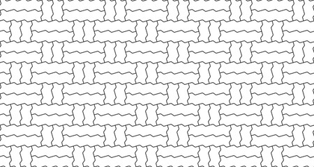 Zig zag paving blocks. Two tiles pattern. Seamless landscape interlocking subway brick texture in vector.  Modern digital backdrop texture.