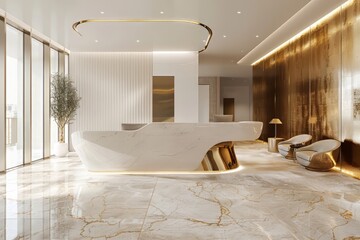 White Gold Office Interior