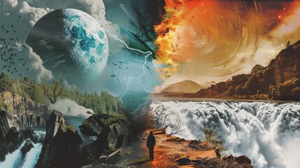 Climate change concept collage
