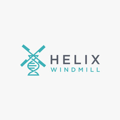 Obraz premium Helix and windmill logo icon vector template on white background