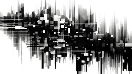 Digital black and white artistic sense abstract graphic poster web page PPT background