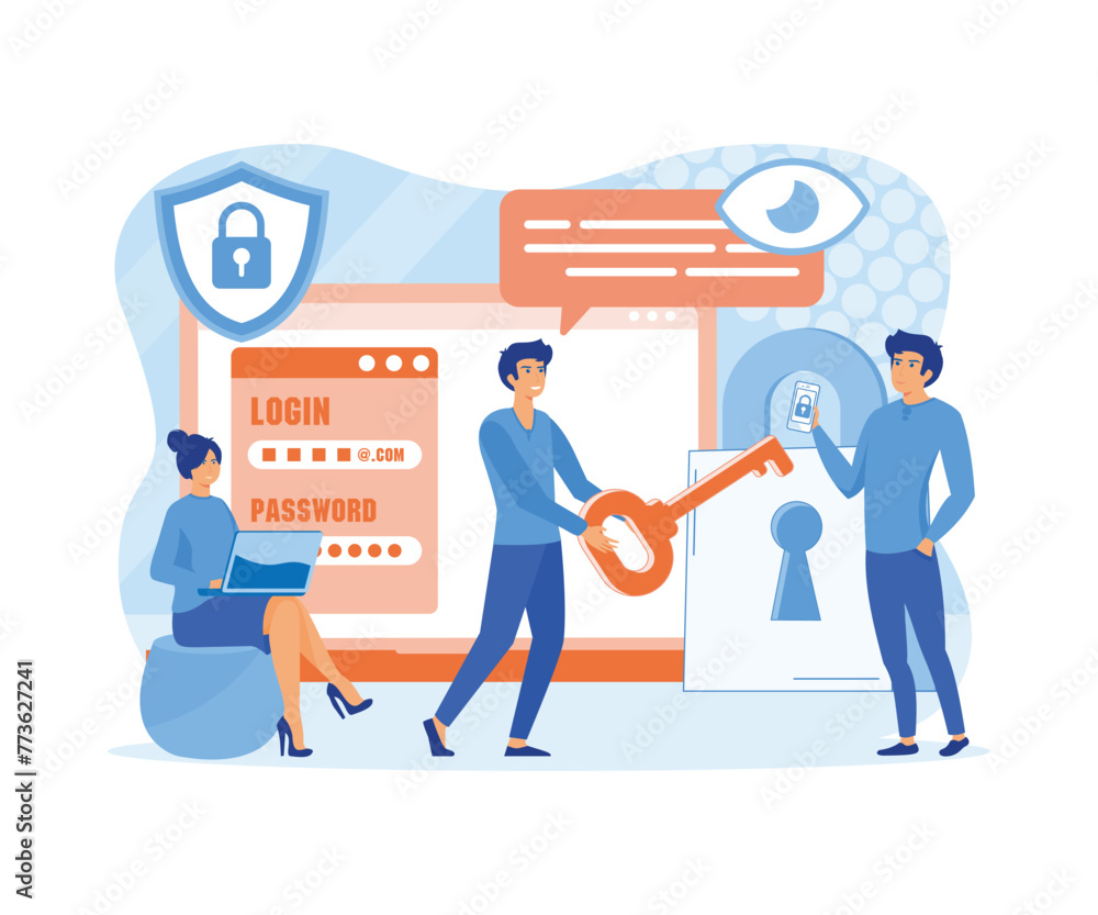 Poster data protection for website and mobile website development. credit card check and software access da