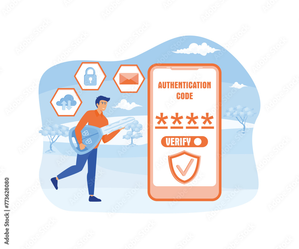 Poster otp authentication secure verification one-time password for secure transaction on digital payment. 