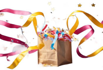 confetti ribbons background blue paper stars Colorful bag symbol swirl decorative pattern red brown tape streamer design satin celebration party silk flat ribbon line event fun decor star