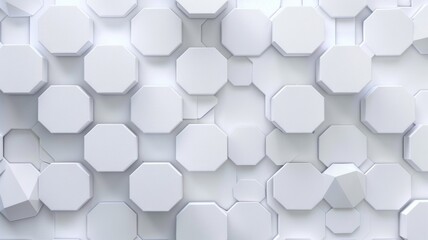 Abstract White Hexagonal Pattern Background - A 3D rendering of white hexagons forming a seamless pattern.