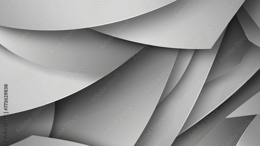 Poster elegant abstract curves - monochrome abstract design with elegant silver waves and curves.