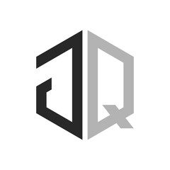 Modern Unique Hexagon Letter JQ Logo Design Template. Elegant initial JQ Letter Logo Concept