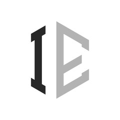Modern Unique Hexagon Letter IE Logo Design Template. Elegant initial IE Letter Logo Concept