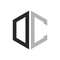 Modern Unique Hexagon Letter DC Logo Design Template. Elegant initial DC Letter Logo Concept